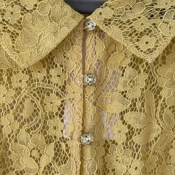 ⚡️⚡️⚡️SOLD⚡️⚡️⚡️⚡️⚡️NWT Doen Sohana yellow lace midi dress Size M - Picture 8 of 14